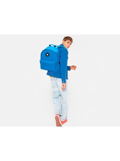 Cartera antartik mochila con asa y bolsillos con cremallera color azul 310x160x410 mm