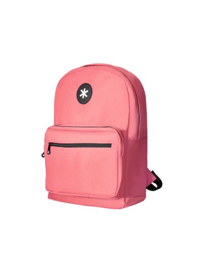 Cartera antartik mochila con asa y bolsillo frontal concremallera color coral 320x140x430 mm