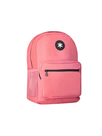 Cartera antartik mochila con asa y bolsillo frontal concremallera color coral 320x140x430 mm