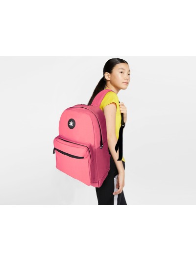 Cartera antartik mochila con asa y bolsillo frontal concremallera color coral 320x140x430 mm