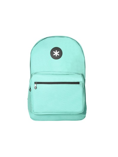Cartera antartik mochila con asa y bolsillo frontal concremallera color verde menta 320x140x430 mm