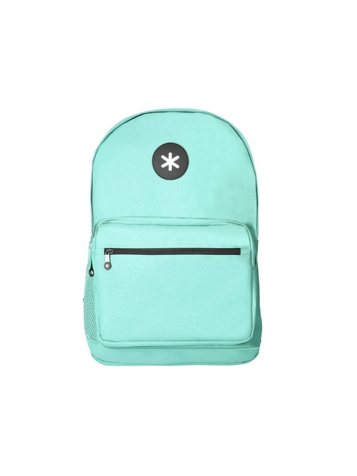 Cartera antartik mochila con asa y bolsillo frontal concremallera color verde menta 320x140x430 mm Cartera antartik mochila con asa y bolsillo frontal concremallera color verde menta 320x140x430 mm