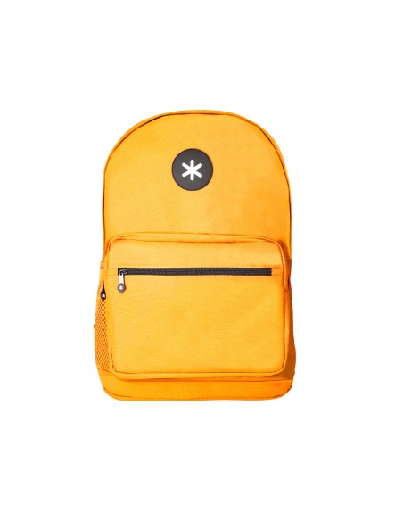 Cartera antartik mochila con asa y bolsillo frontal concremallera color mostaza 320x140x430 mm