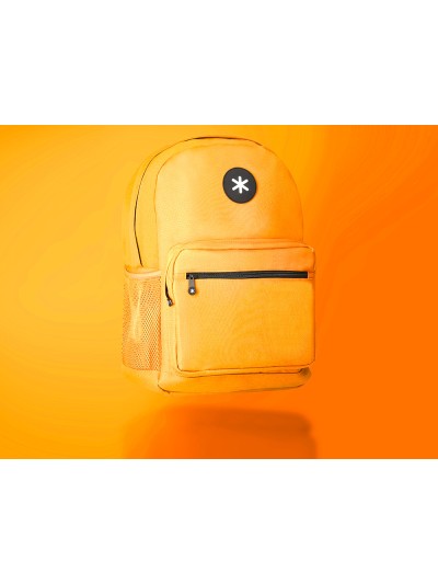 Cartera antartik mochila con asa y bolsillo frontal concremallera color mostaza 320x140x430 mm