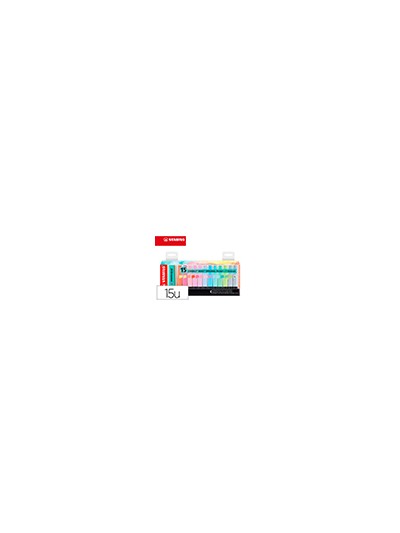 Rotulador stabilo boss fluorescente 70 pastel deskset estuche de 15 unidades colores surtidos
