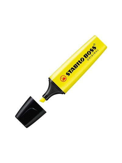 Rotulador stabilo boss fluorescente 70 amarillo estuche de 4 unidades