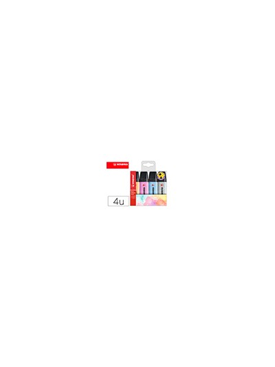 Rotulador stabilo boss fluorescente 70 pastel estuche de 4 unidades colores
