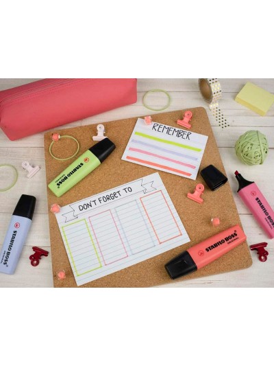 Rotulador stabilo boss fluorescente 70 pastel estuche de 4 unidades colores