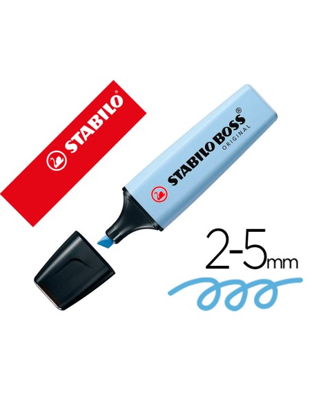 Rotulador stabilo boss fluorescente 70 pastel azul ventoso
