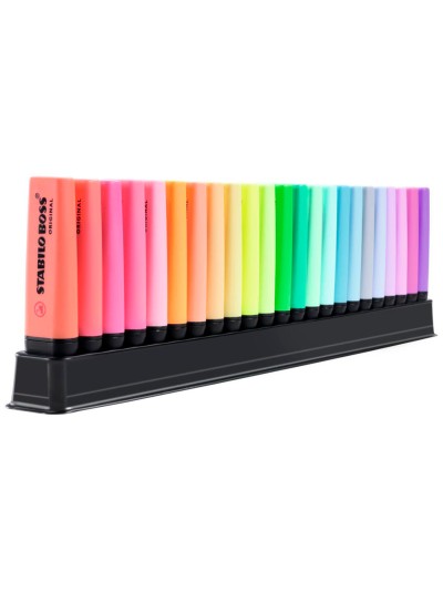 Rotulador stabilo boss fluorescente 70 deskset estuche de 23 unidades colores surtidos