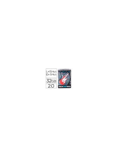 Memoria usb tech on tech guitarra red one 32 gb