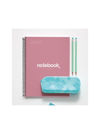 Cuaderno espiral miquelrius notebook emotions rose dust tapa forrada din a4 microperforado 80 hojas 90