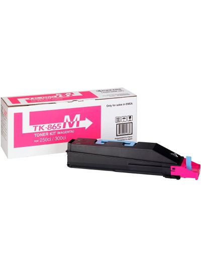 Toner kyocera -mita copiadora taskalfa 250ci/300ci magenta tk865m 12.000 paginas