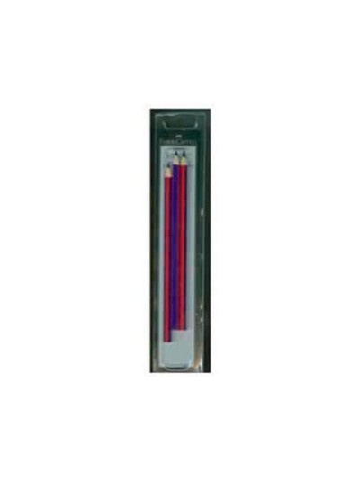 Lapices bicolor fino faber castell 2160-rb hexagonal rojo/azul blister de 3 unidades
