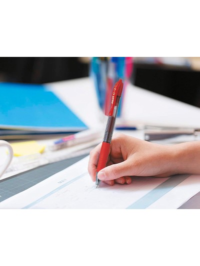 Boligrafo pilot g-2 rojo tinta gel retractil sujecion de caucho en blister
