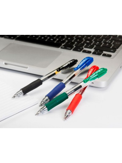 Boligrafo pilot g-2 azul tinta gel retractil sujecion de caucho en blister
