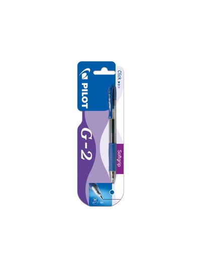 Boligrafo pilot g-2 azul tinta gel retractil sujecion de caucho en blister