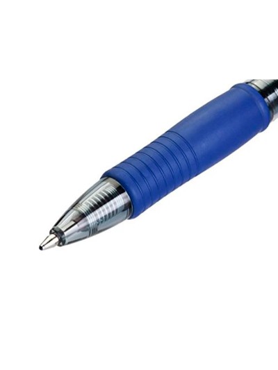 Boligrafo pilot super grip azul retractil sujecion de caucho tinta base de aceite en blister de 2 unidades