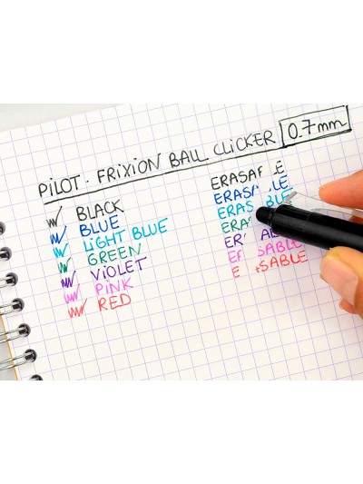 Boligrafo pilot frixion clicker borrable 0,7 mm punta media negro en blister