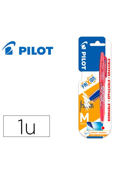 Boligrafo pilot frixion ball borrable 0,7 mm punta media rojo en blister