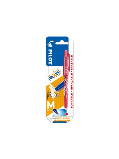 Boligrafo pilot frixion ball borrable 0,7 mm punta media rojo en blister
