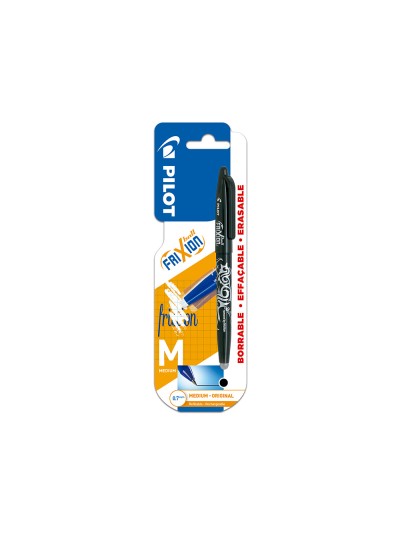 Boligrafo pilot frixion ball borrable 0,7 mm punta media negro en blister