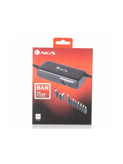 Adaptador de corriente ngs manual laptop 90w con 11 adaptadores