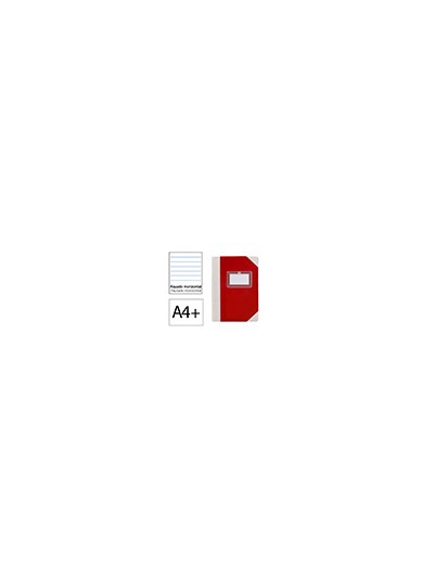 Libro cartone cosido fernandes flecha din a4+ rayado horizontal 50 hojas 100 gr rojo
