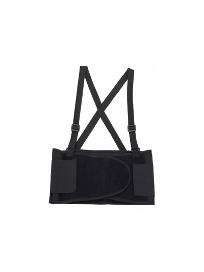 Cinturon antilumbago faru elastico con tirantes talla xl color negro