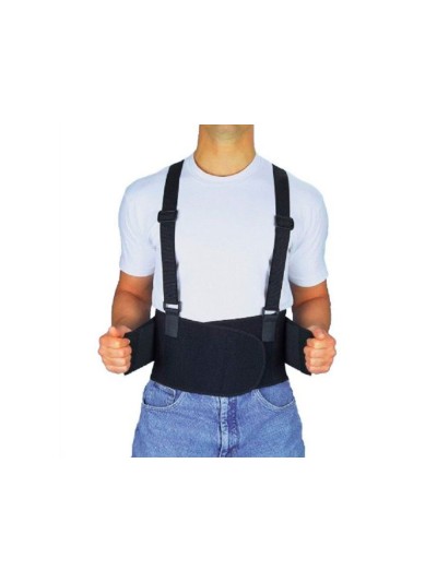 Cinturon antilumbago faru elastico con tirantes talla xl color negro