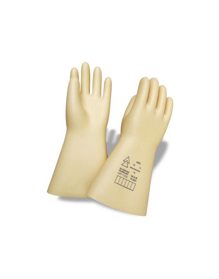 Guantes faru latex aislante proteccion electrica hasta 500 voltios clase 00 talla 9 color beige