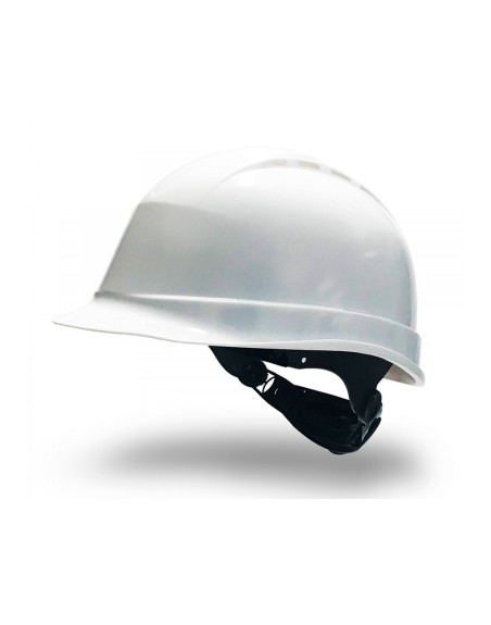 Casco faru polietileno ventilado 6 puntos fijacion ajuste ruleta color blanco
