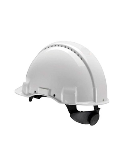 Casco faru polietileno ventilado 6 puntos fijacion ajuste ruleta color blanco