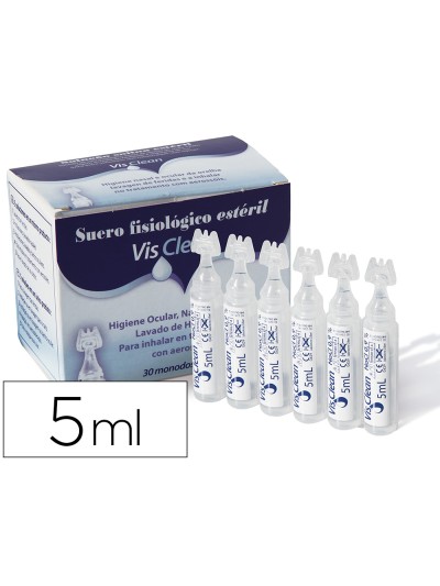 Suero fisiologico esteril visclean monodosis 5 ml caja de 30 unidades