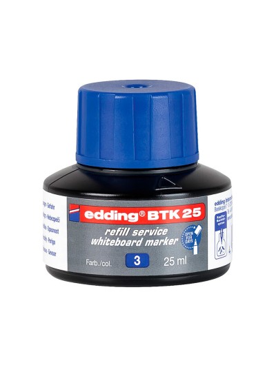 Tinta rotulador edding pizarra blanca btk-25 color azul bote 25 ml
