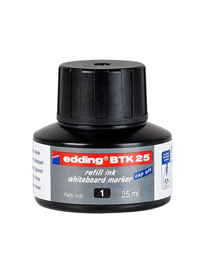 Tinta rotulador edding pizarra blanca btk-25 color negro bote 25 ml