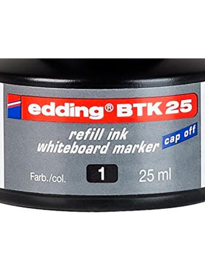 Tinta rotulador edding pizarra blanca btk-25 color negro bote 25 ml
