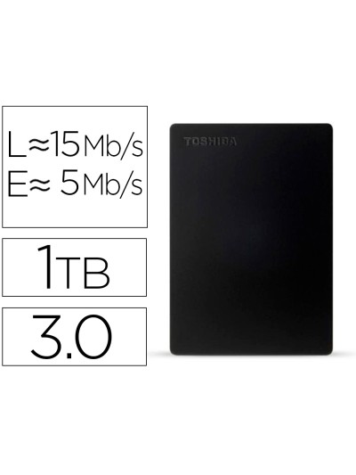 Disco duro externo toshiba canvio slim hdd 2,50/' 5.000 mbit/s usb 3.0 1 tb color negro