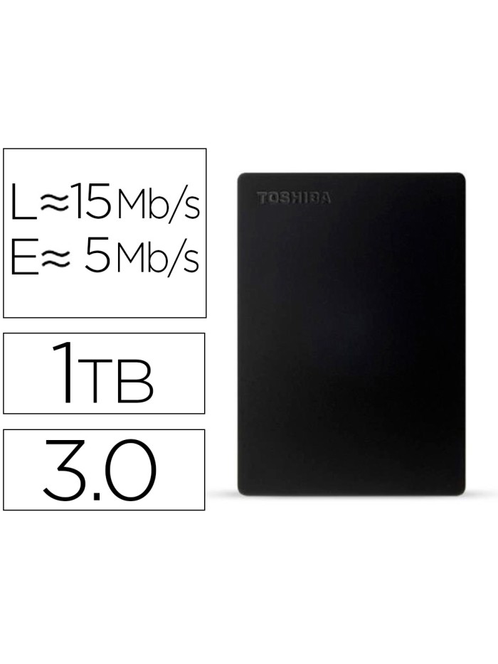 Disco duro externo toshiba canvio slim hdd 2,50/' 5.000 mbit/s usb 3.0 1 tb color negro Disco duro externo toshiba canvio slim hdd 2,50/' 5.000 mbit/s usb 3.0 1 tb color negro