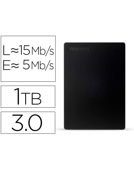 Disco duro externo toshiba canvio slim hdd 2,50/' 5.000 mbit/s usb 3.0 1 tb color negro