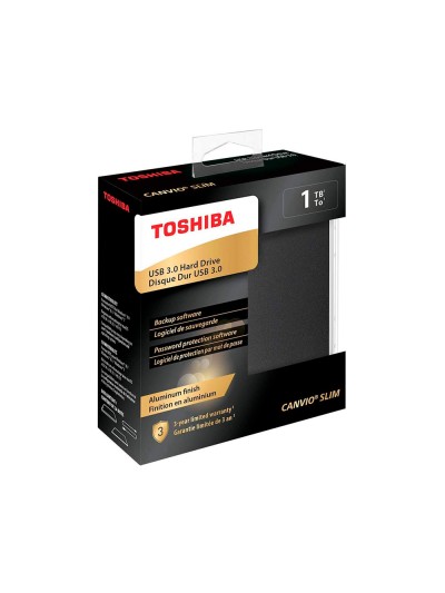 Disco duro externo toshiba canvio slim hdd 2,50/' 5.000 mbit/s usb 3.0 1 tb color negro