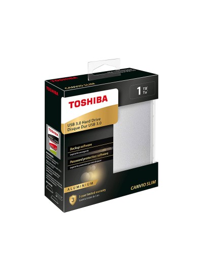 Disco duro externo toshiba canvio slim hdd 2,50/' 5.000 mbit/s usb 3.0 1 tb color blanco