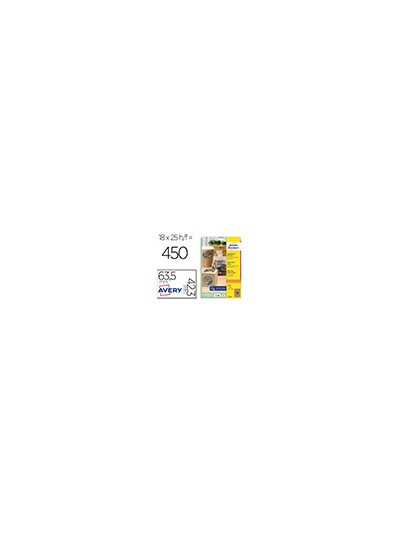Etiqueta adhesiva avery kraft efecto carton ovalada 63,5x42,3 mm removible laser ink-jet caja de 320 unidades