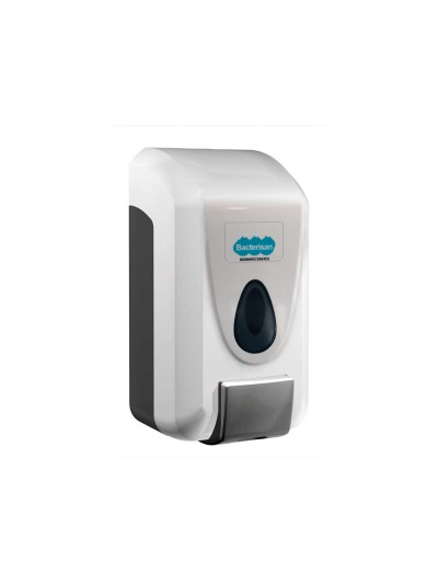 Dispensador para gel y jabon bacterisan para pared manual capacidad 800 ml color blanco 120x110x240 mm