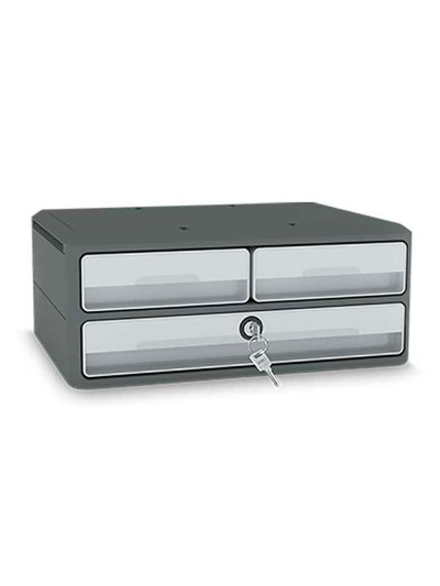 Fichero cajones de sobremesa cep moov up reciclado 80% con cerradura reciclado 80% 3 cajones color gris