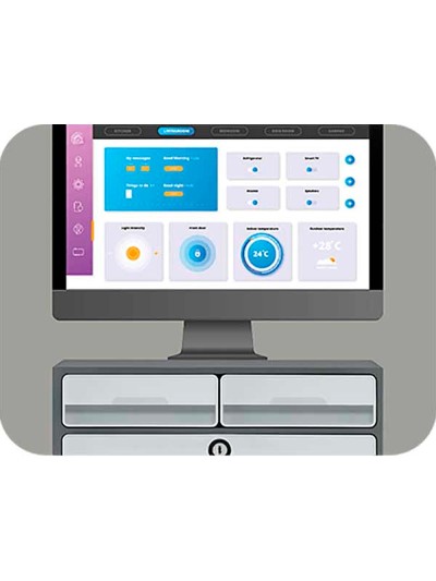 Fichero cajones de sobremesa cep moov up reciclado 80% con cerradura reciclado 80% 3 cajones color gris