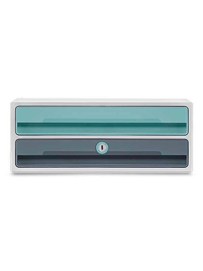 Fichero cajones de sobremesa cep moov up reciclado 80% con cerradura 2 cajones color azul/gris 275x369x146 mm