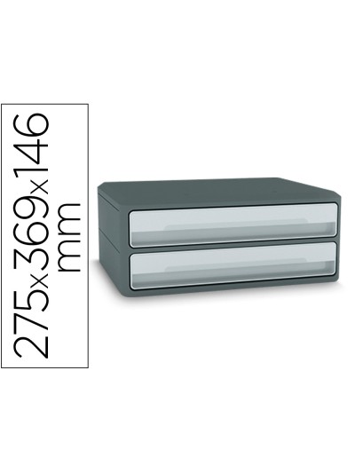 Fichero cajones de sobremesa cep moov up reciclado 80% 2 cajones color gris 275x369x146 mm