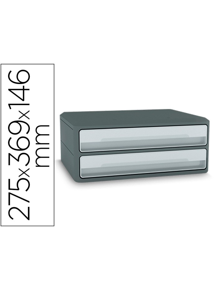 Fichero cajones de sobremesa cep moov up reciclado 80% 2 cajones color gris 275x369x146 mm Fichero cajones de sobremesa cep moov up reciclado 80% 2 cajones color gris 275x369x146 mm