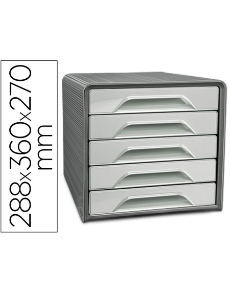 Fichero cajones de sobremesa cep smoove 5 cajones color gris 288x360x270 mm
